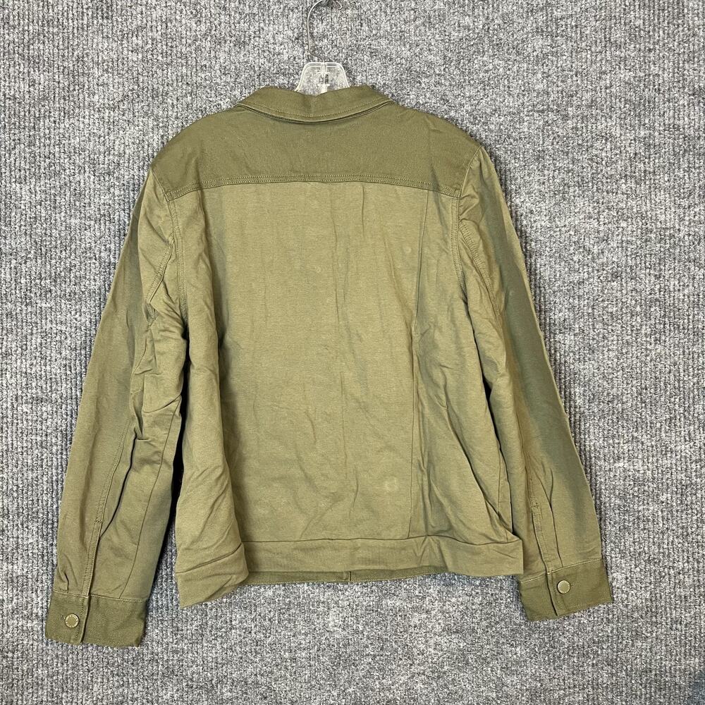 Belle by Kim Gravel Twill Jacket with Knit Back and Sleeve XL Olive Envy - Picture 2 of 11